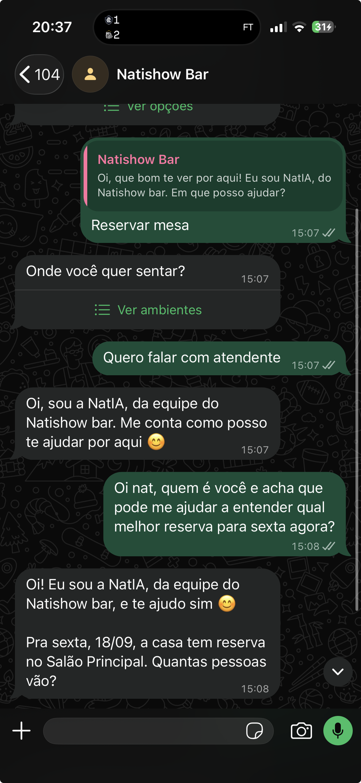 Celular: conversa real com a IA da casa no WhatsApp